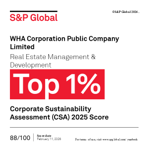 WHA Group ปักธงเบอร์ 1 โลก ดัชนีความยั่งยืน S&P Global CSA ต่อเนื่องปีที่ 2ตอกย้ำความสำเร็จระดับ Top 1%