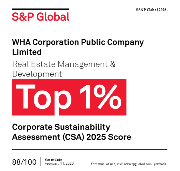 WHA Group ปักธงเบอร์ 1 โลก ดัชนีความยั่งยืน S&P Global CSA ต่อเนื่องปีที่ 2ตอกย้ำความสำเร็จระดับ&hellip;